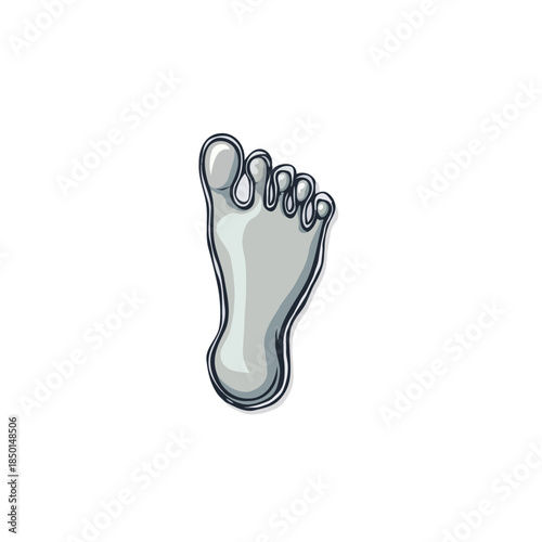 Stylized anatomical foot illustration conveying bare sole imprint representation in a modern