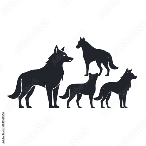 Moonlit Howl Graphic Scene Wolf Silhouette Vector Illustration