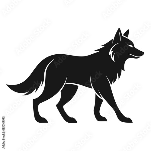 Creative Tattoo Style Wolf Wolf Silhouette Vector Illustration