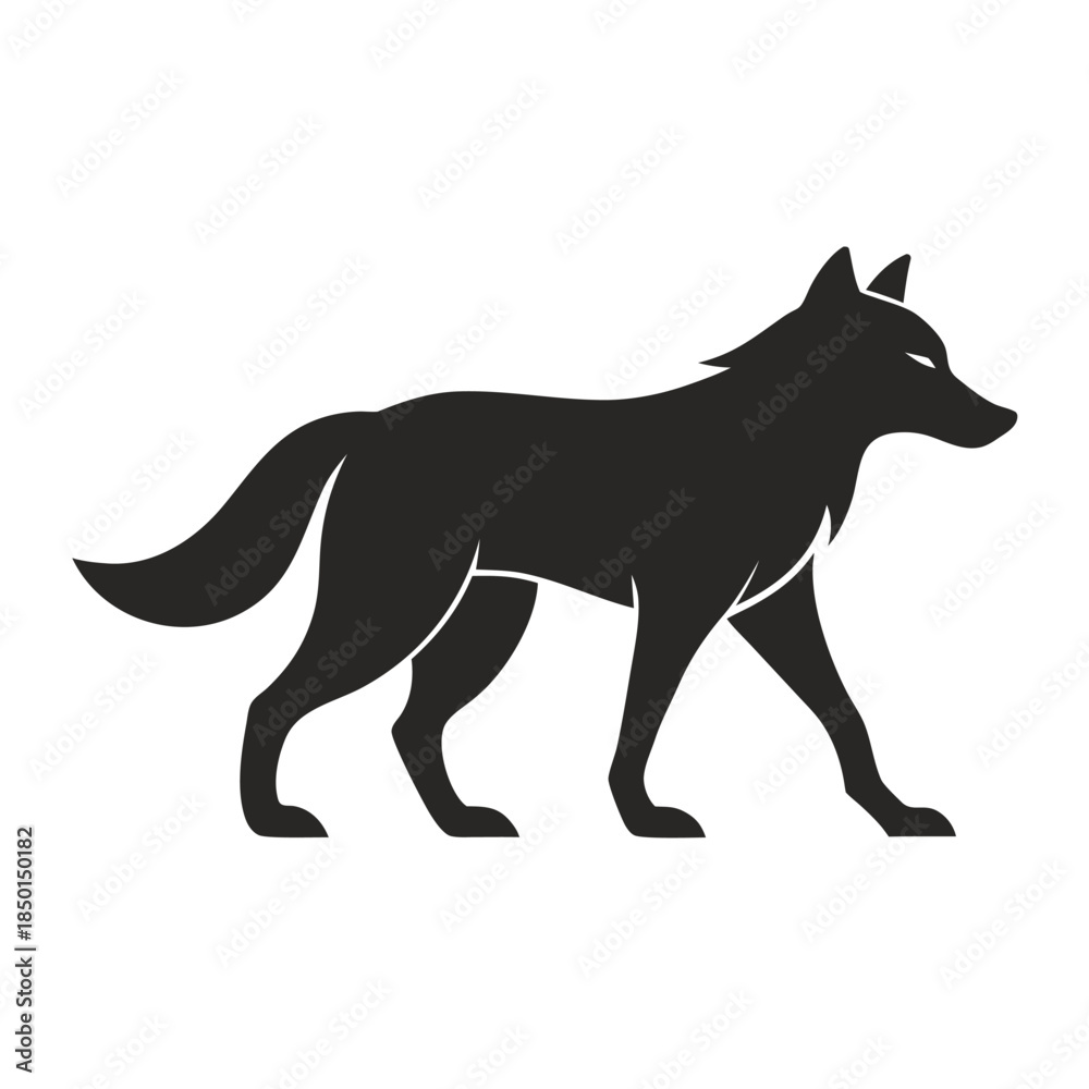 Obraz premium Modern Logo Ready Wolf Mark Wolf Silhouette Vector Illustration
