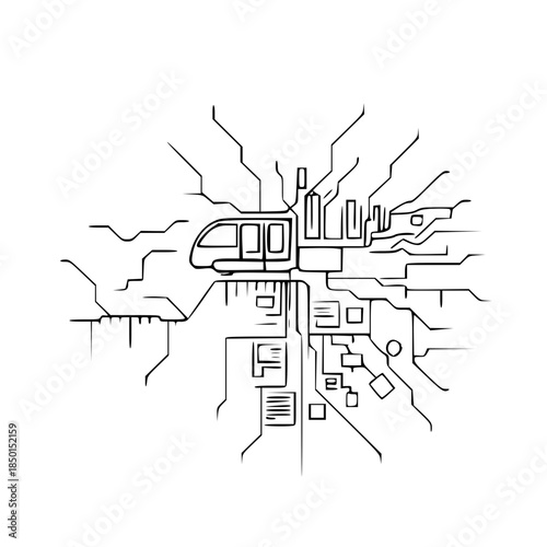 Website Sitemap as Metro Map Vector – Conceptual Illustration of Web Navigation, Information Architecture, UX Planning, and Structured Website Flow Design Concept