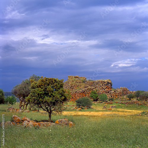 Nuraghe Arrubiu, typical Sardinian prehistorical buildings, Italy