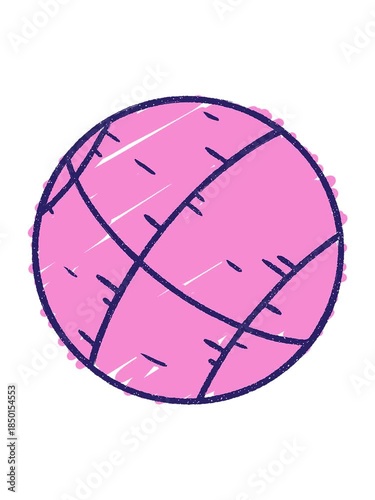 jiggle motion animation of Basketball Chalk cartoon