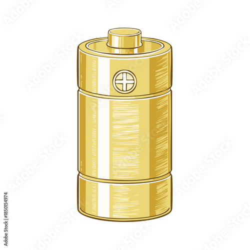Golden battery energy source illustration vector for Adobe Stock