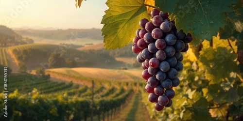 Vineyard grapes in Moissac during harvest time, emphasizing agricultural labor