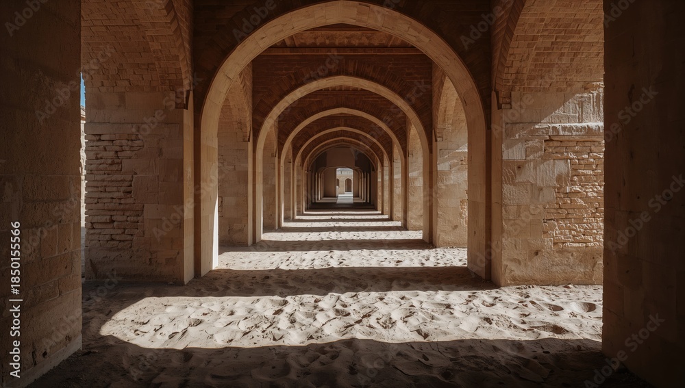 Obraz premium Sunlit rural corridor highlighting daylight penetration for structural or aesthetic assessment