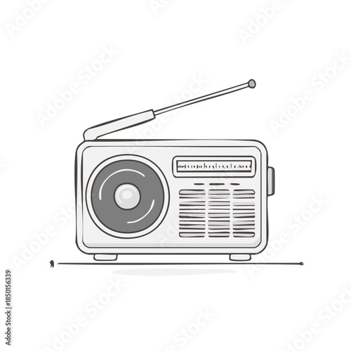 Vintage Portable Radio with Antenna for Music Listening, Entertainment and Nostalgia