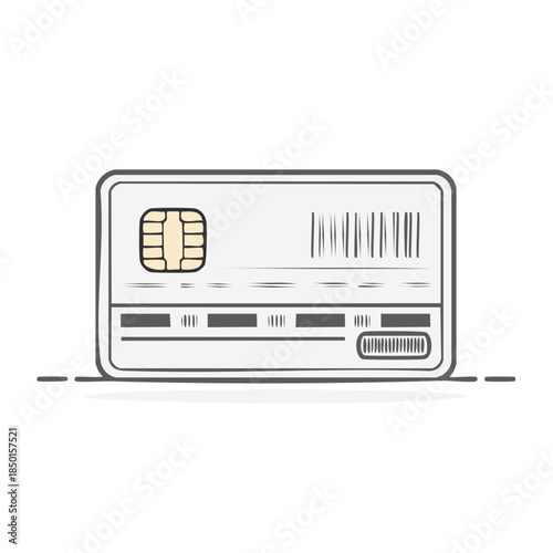 Minimalist plastic card illustration for banking finance and electronic transactions