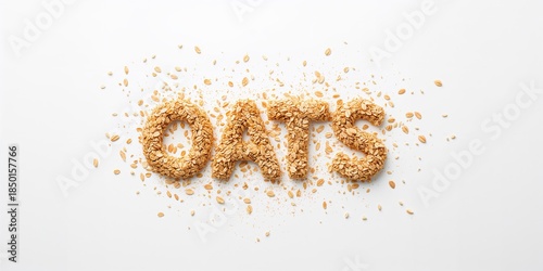 Oats made of oat flakes, isolated suitable for a healthy diet, highlighting whole grain intake