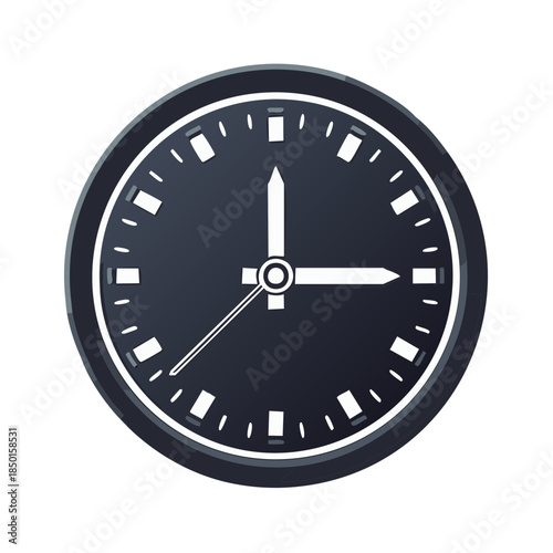 Clock Face Showing Three O'Clock Time Measurement Display Timekeeping Icon Circular Form