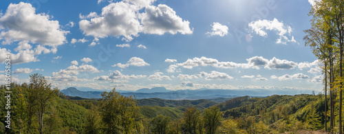 Landscape panorama of Carpatian mountains