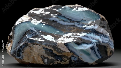 Shiny Crumpled Rock Like Object With Metallic Foil Texture.