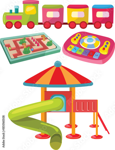 toy train on a white background