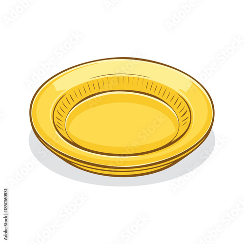 Stack of Shiny Gold Plates Decorative Dinnerware Presentation