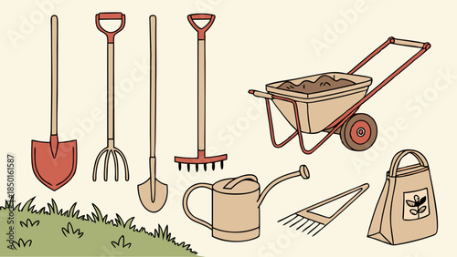 Gardening Tools and Supplies for Spring Planting and Outdoor Home Improvement Projects, Inspiring Healthy Lifestyle and Hobby Activities