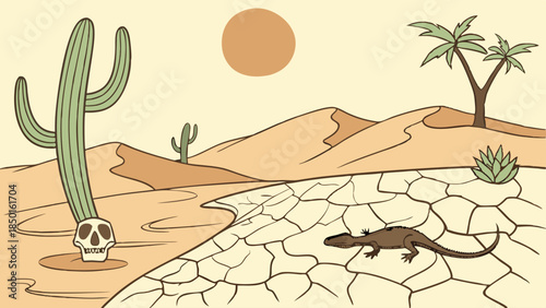 Desert Lizard Survives Arid Drought, Symbolizing Resilience and Hope for Business Growth in Challenging Times