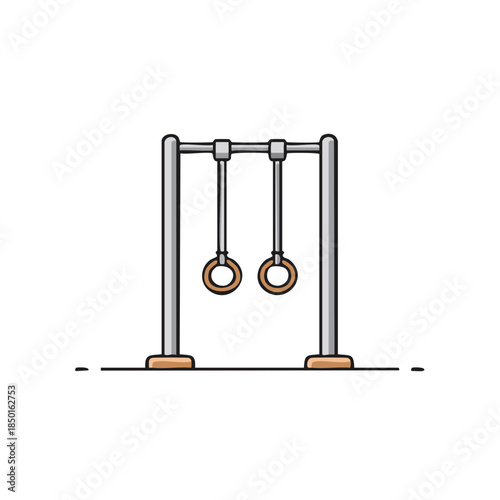 Gymnastic Rings Equipment Graphic Isolated on a White Background