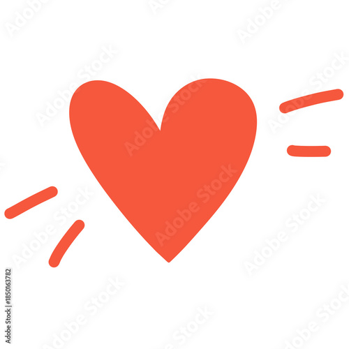red heart on white background
