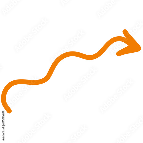 Orange arrow on a white background.