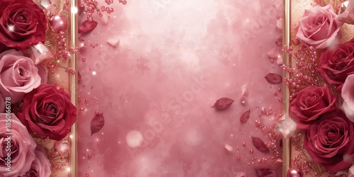 Pink gold surface with reflective sheen, ideal as a background for graphical elements, International Day of Light