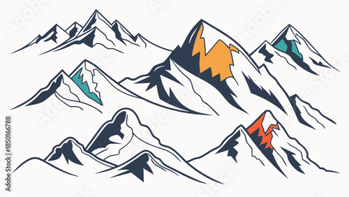 Majestic Mountain Peaks for Adventure Branding, Outdoor Travel Marketing, and Inspirational Website Design, Evoking Challenge and Triumph