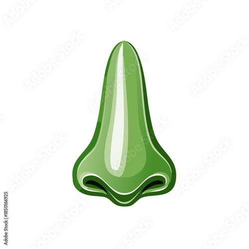 Green Nose Illustration Cartoon Facial Feature Olfactory Organ Anatomy Body Part Medical Health Icon