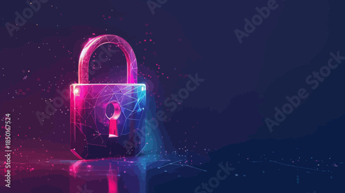 Abstract digital padlock icon symbolizing security and protection concept