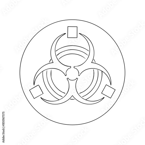 Biohazard Symbol Vector Illustration Circle Outline Warning Sign Radioactive Hazard Biology