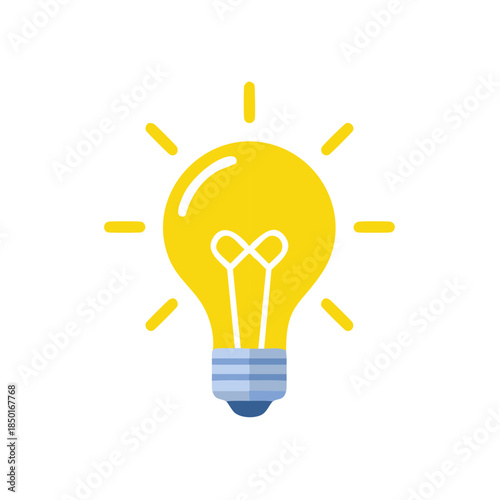 Bright Yellow Lightbulb Shining Radiantly Symbolizing Innovation and Creative Ideas