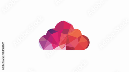 Abstract geometric cloud illustration on white background for digital concepts