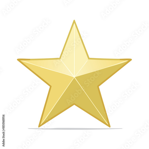 Golden Five Point Star Illustration Decoration Award Symbol Graphic Element