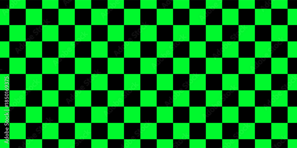 Fototapeta premium Checkered pattern tile background. Black and Green