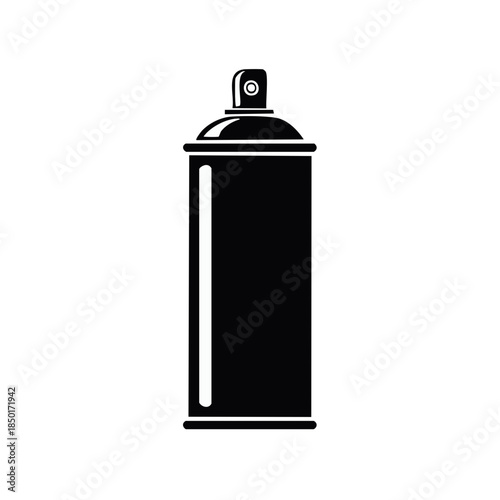 Black and White Spray Can Graphic Illustration, Aerosol Paint Container for Graffiti Artists or DIY Projects