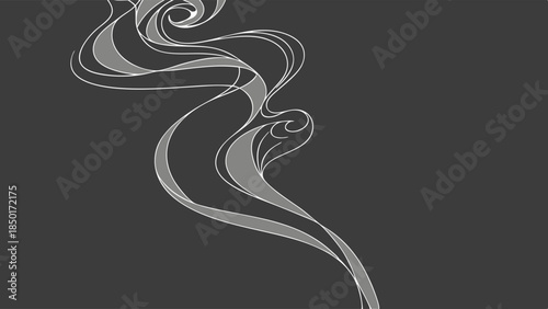 Elegant Flowing Smoke Vector Graphic Minimalist Art Nouveau Swirl Design Element for Luxury Packaging and Wellness Spa Background