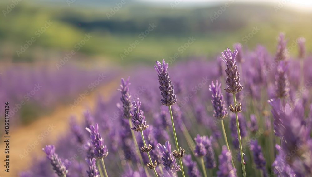 Obraz premium Lavandula species in bloom, focusing on plant diversity in the herb garden