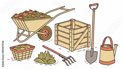 Essential Organic Gardening Tools and Composting Supplies for Sustainable Home Garden Cultivation and Healthy Produce Harvest
