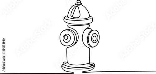 Fire hydrant single line art illustration