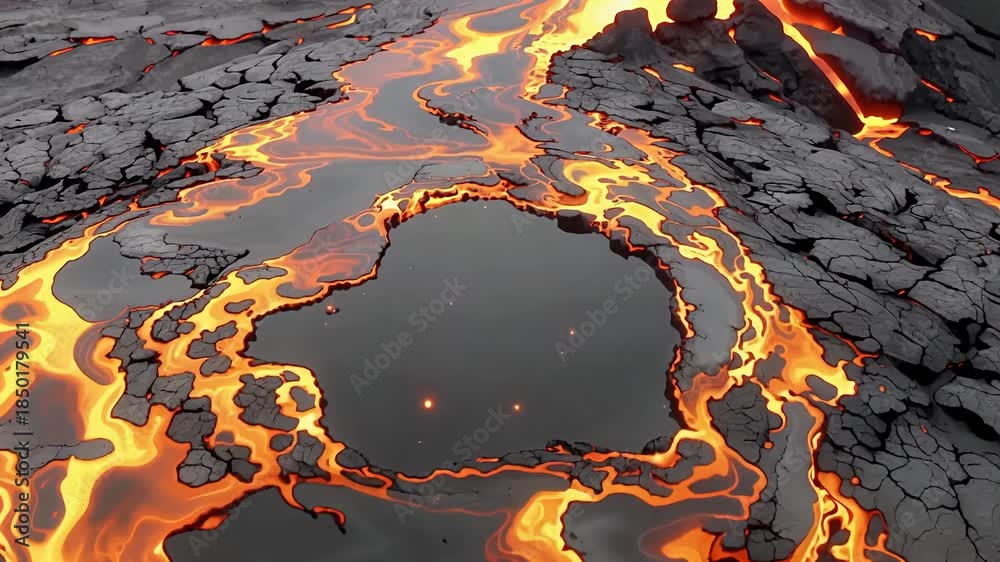 custom made wallpaper toronto digitalMolten Lava Flows Over Dark Rock Surface.