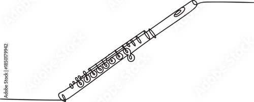 Single line drawing of a flute