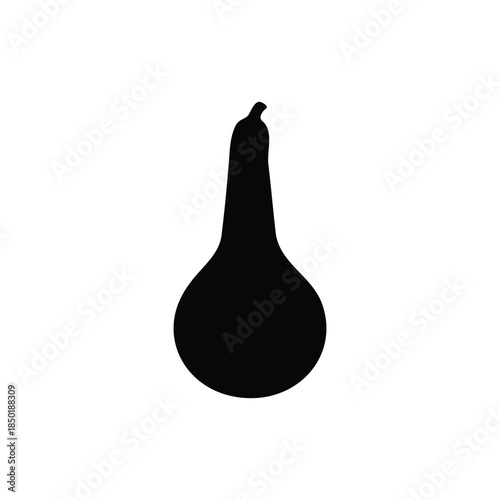 Bottle gourd silhouette icon vector flat design.