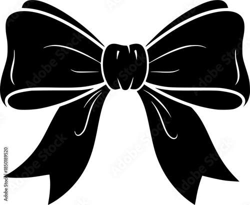 Ribbon Bow Vector Holiday Gift Illustration Icon
