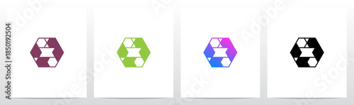 Hexagon Triangles Lines Geometric Letter Initial Logo Design O