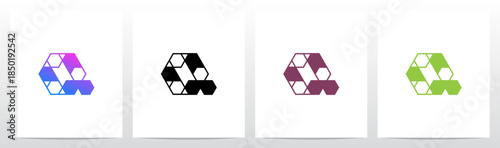 Hexagon Triangles Lines Geometric Letter Initial Logo Design Q