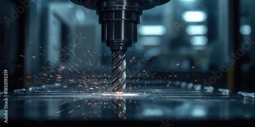 Close-up of reamer tool on CNC machining center highlighting tool efficiency and surface finishing