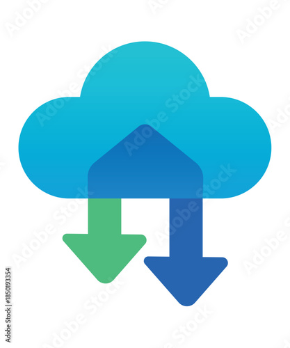 Cloud download computer logo vector.