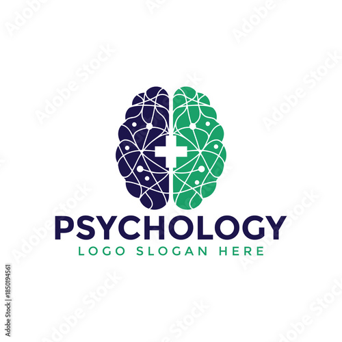Psychology Logo Brain Design Mental Health Symbol Concept