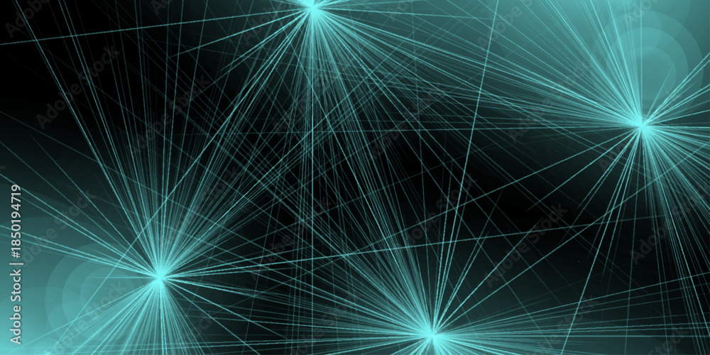 Obraz premium Abstract Blue Explosion on Black Background. glowing optical lens flare on transparent background. A cluster of bright, radiating starbursts against a dark, black background. 