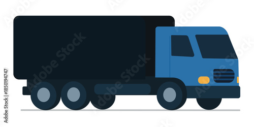 Delivery Truck Icon Flat Vector Illustration for Logistics and Transport.