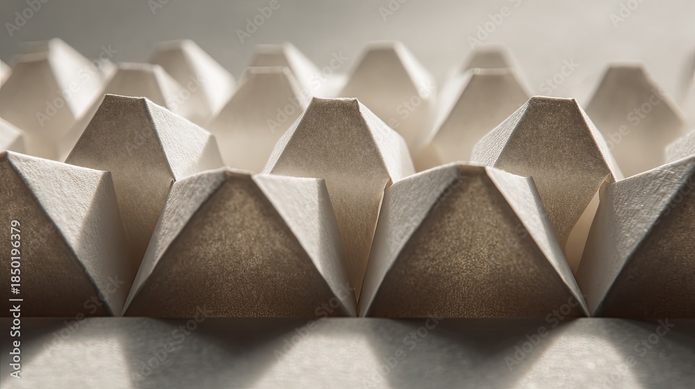 Obraz premium Abstract geometric paper shapes in soft natural lighting