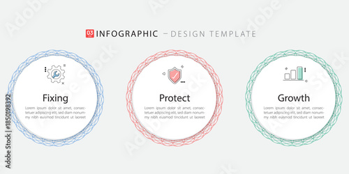 Business infographic template. 3 Step timeline journey. Process diagram, 3 options on white background, Infograph elements vector illustration.